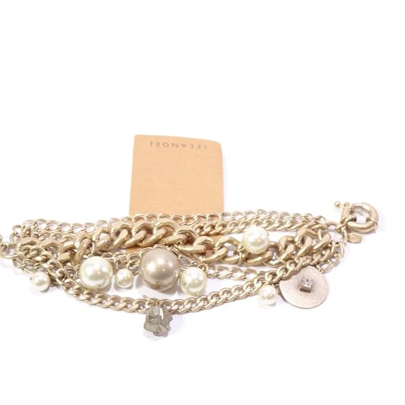 Neiman Marcus Lee Angel Women's Brass Multi Chain Charm Bracelet NWT 210 - Picture 8 of 9